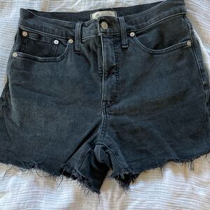 Black Madewell high rise denim shorts